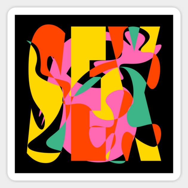 Sex Daze - Crazy Vibrant Retro Design Magnet by TuncGK