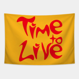 Bold Groovy Time to Live Typography Tapestry