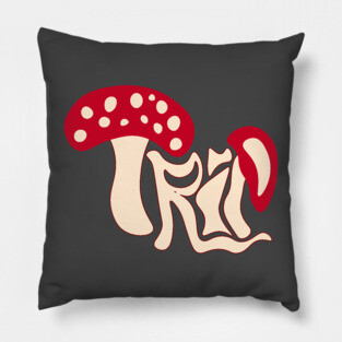 Trippy Mushroom - Psychedelic Groovy Design Pillow