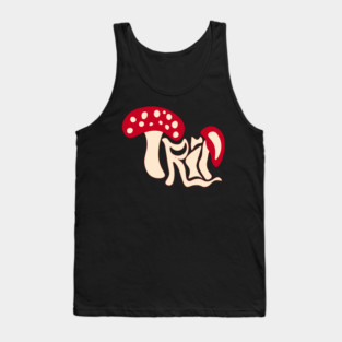 Trippy Mushroom - Psychedelic Groovy Design Tank Top