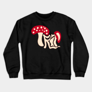 Trippy Mushroom - Psychedelic Groovy Design Crewneck Sweatshirt