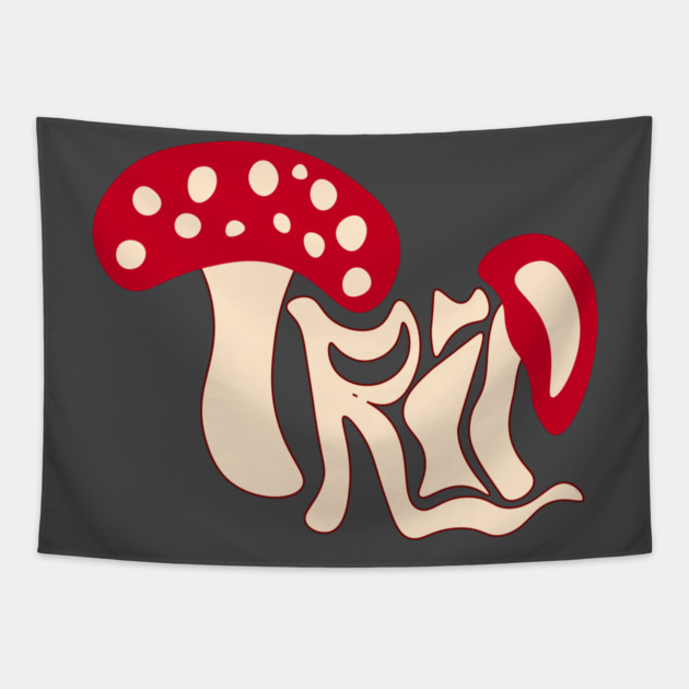 Trippy Mushroom - Psychedelic Groovy Design Tapestry by TuncGK