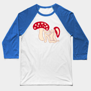 Trippy Mushroom - Psychedelic Groovy Design Baseball T-Shirt
