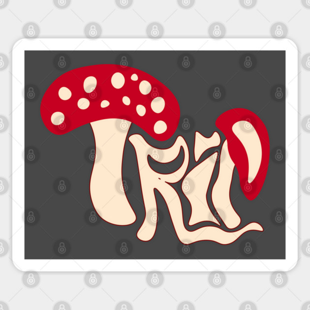 Trippy Mushroom - Psychedelic Groovy Design Sticker by TuncGK