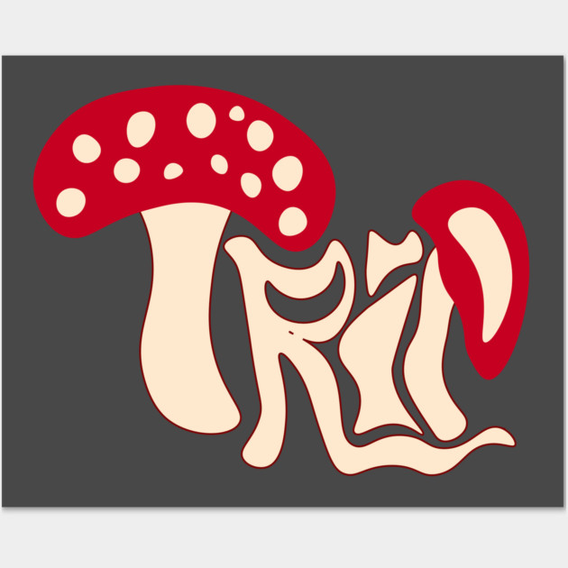 Trippy Mushroom - Psychedelic Groovy Design Wall Art by TuncGK