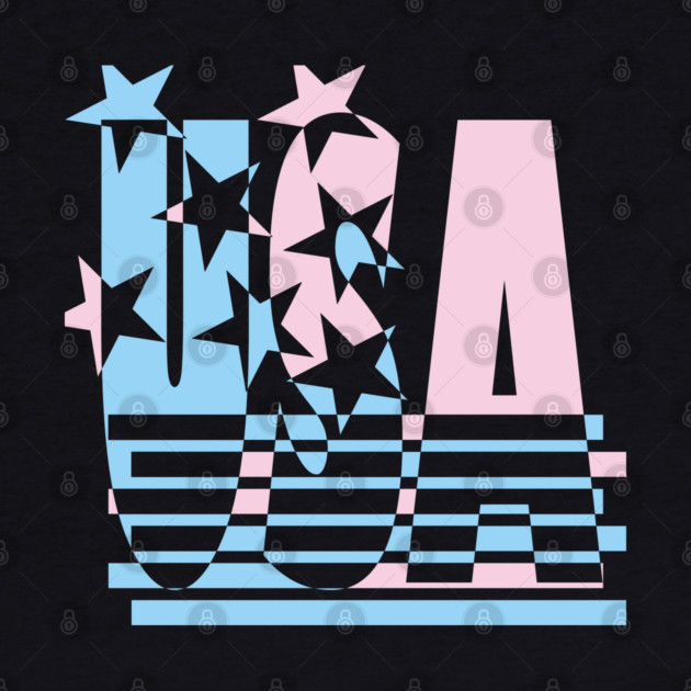 USA Flag Abstract Typography Design by TuncGK