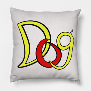 Dog - Groovy Typography - Pop Art Retro Pillow