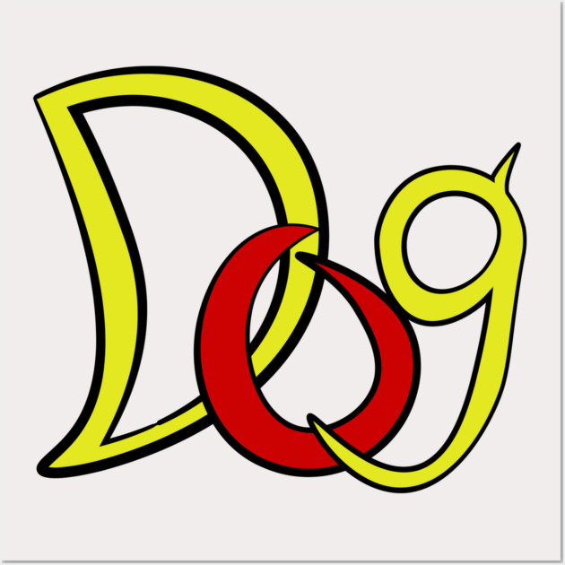 Dog - Groovy Typography - Pop Art Retro Wall Art by TuncGK