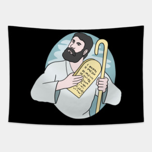 Moses with the 10 Amendments - Judaism Tapestry