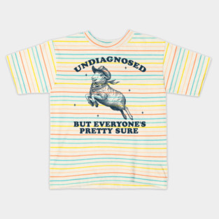 Undiagnosed, But Everyone's Pretty Sure Shirt, cowboy Sheep meme shirt, weird shirt, silly meme shirt, sheep Meme Kids T-Shirt