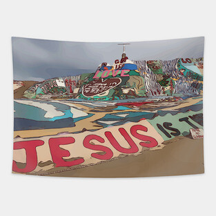 Salvation Mountain, East Jesus Tapestry