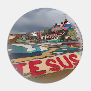 Salvation Mountain, East Jesus Pin