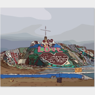 Salvation Mountain, East Jesus Slab City California Posters and Art