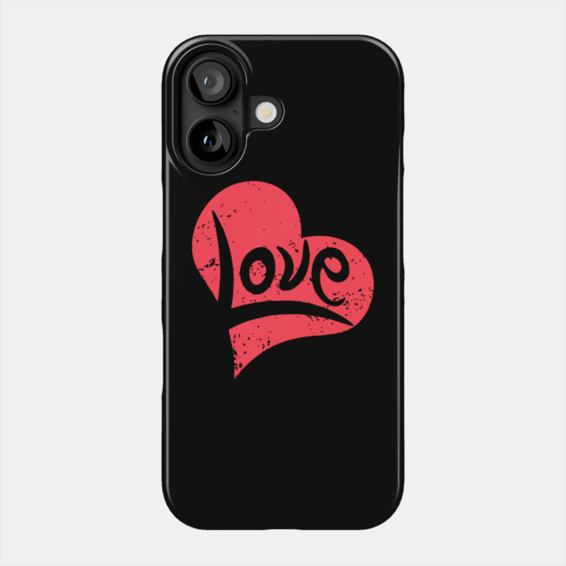 Retro Love Design - Typography Meets Illustration Phone Case by TuncGK