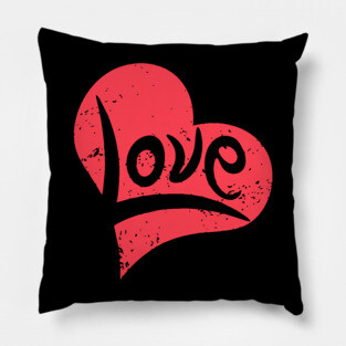Retro Love Design - Typography Meets Illustration Pillow