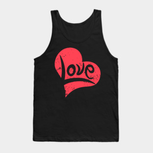Retro Love Design - Typography Meets Illustration Tank Top