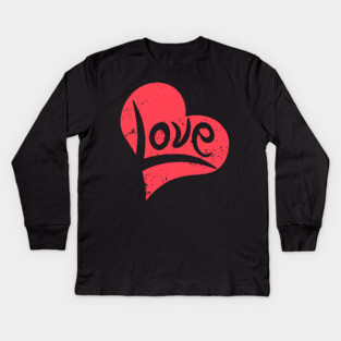 Retro Love Design - Typography Meets Illustration Kids Long Sleeve T-Shirt