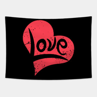 Retro Love Design - Typography Meets Illustration Tapestry