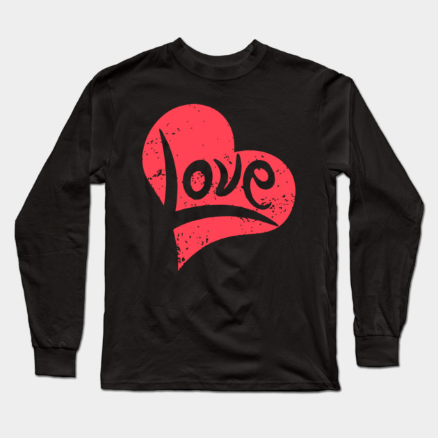 Retro Love Design - Typography Meets Illustration Long Sleeve T-Shirt by TuncGK