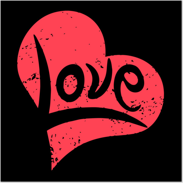 Retro Love Design - Typography Meets Illustration Wall Art by TuncGK