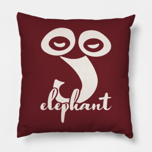 Artsy Elephant Abstraction - Minimalist Modern Art Pillow