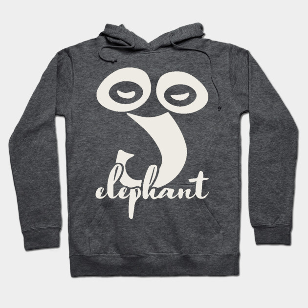Artsy Elephant Abstraction - Minimalist Modern Art Hoodie by TuncGK