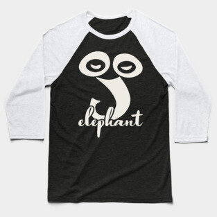 Artsy Elephant Abstraction - Minimalist Modern Art Baseball T-Shirt