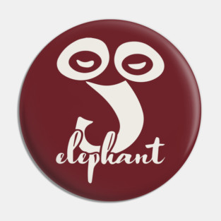 Artsy Elephant Abstraction - Minimalist Modern Art Pin