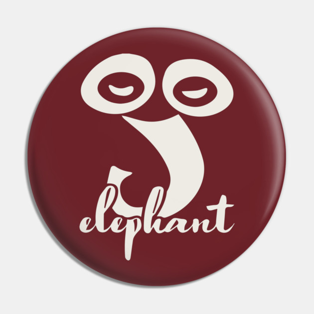 Artsy Elephant Abstraction - Minimalist Modern Art Pin by TuncGK