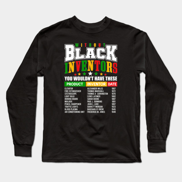 Black Inventors Long Sleeve T-Shirt by UrbanLifeApparel