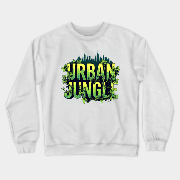Urban Jungle: Vines & City Crewneck Sweatshirt by DrollDrifters