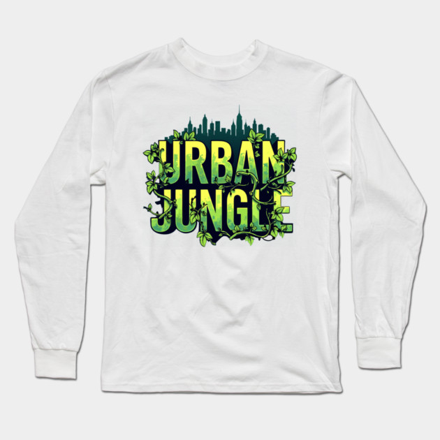 Urban Jungle: Vines & City Long Sleeve T-Shirt by DrollDrifter