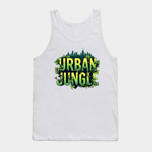 Urban Jungle: Vines & City Tank Top by DrollDrifter
