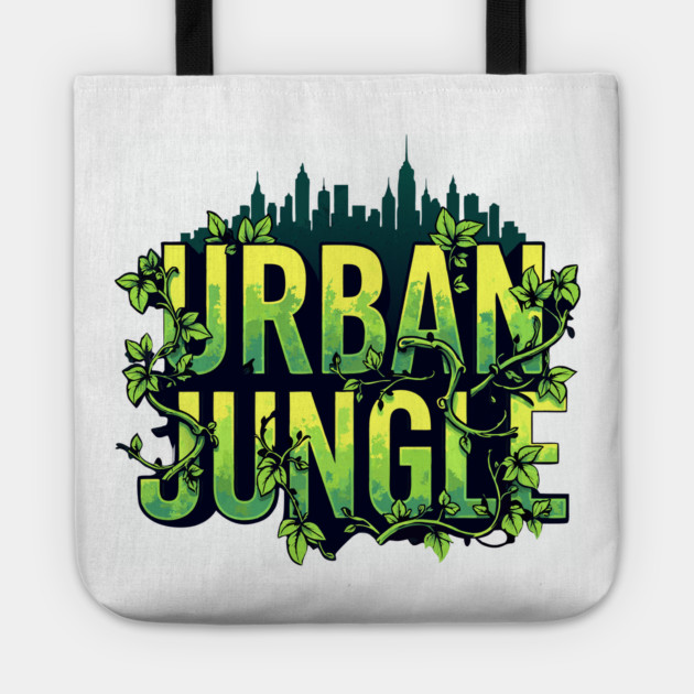 Urban Jungle: Vines & City Tote by DrollDrifter