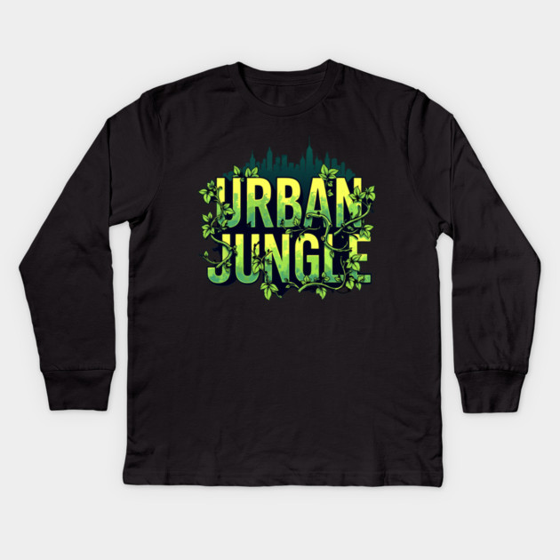 Urban Jungle: Vines & City Kids Long Sleeve T-Shirt by DrollDrifter
