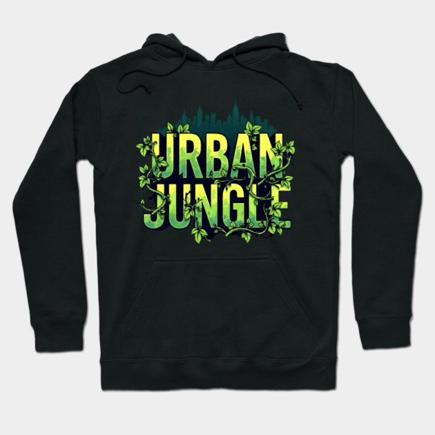 Urban Jungle: Vines & City Hoodie by DrollDrifter