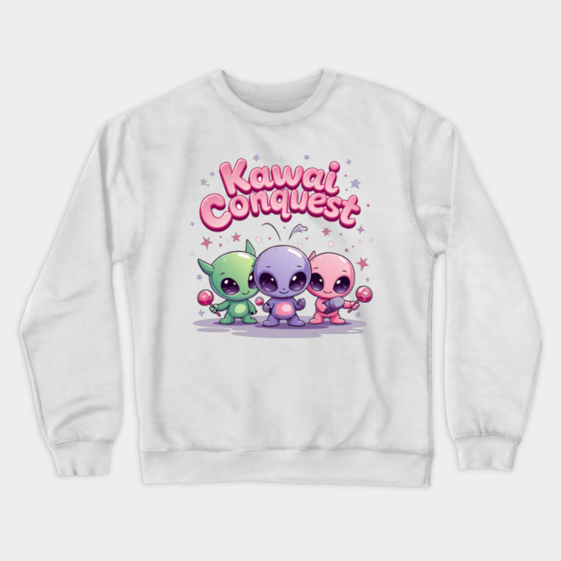 Kawaii Alien : Kawaii Conquest Mission Crewneck Sweatshirt by DrollDrifters