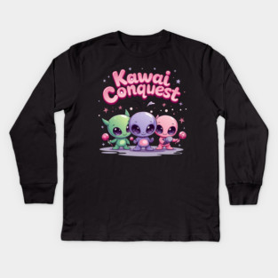 Kawaii Alien : Kawaii Conquest Mission Kids Long Sleeve T-Shirt