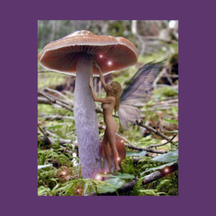 Fairy Lights tiny purple mushroom fairy forest Faerie girl T-Shirt