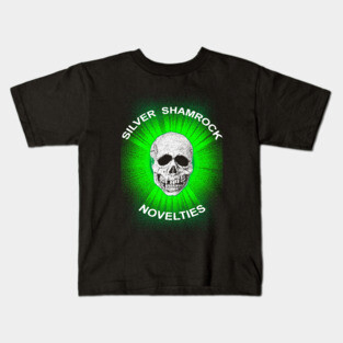 Silver Shamrock Skull Kids T-Shirt