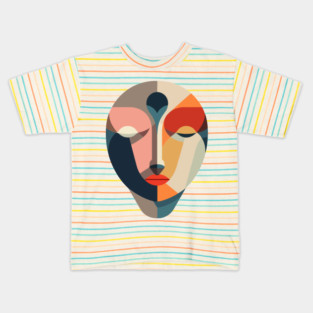 Abstract Cubist Face Kids T-Shirt