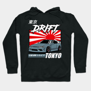 Drift Car S15 Tokyo Japan White Hoodie