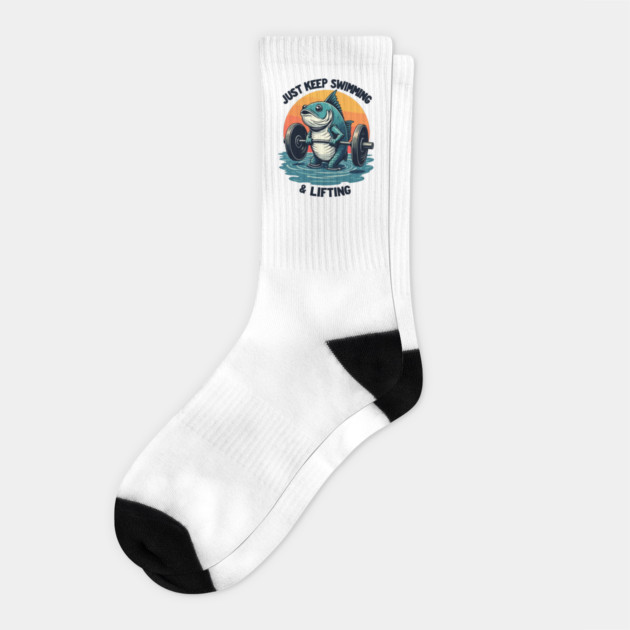 Just Keep Swimming & Lifting Socks by Urbanprint