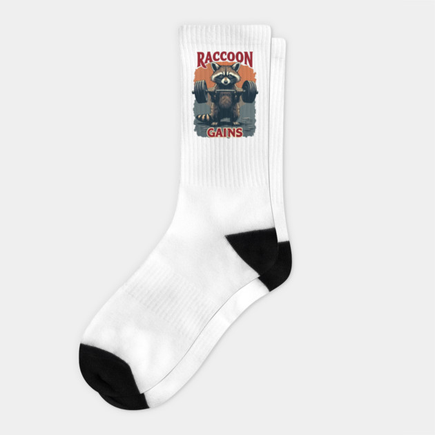 Raccoon Fitness Gains Socks by Urbanprint