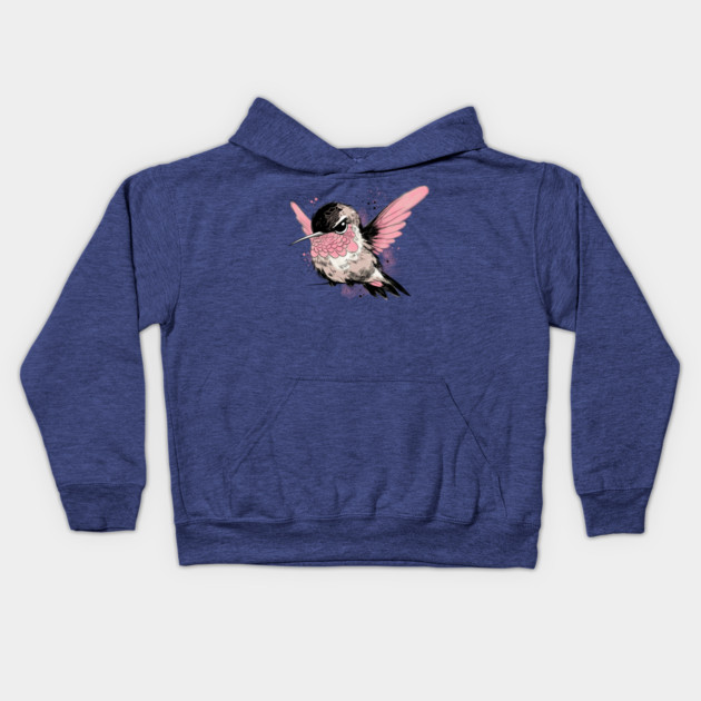 Grumpy Hummingbird Kids Hoodie by H. R. Sinclair