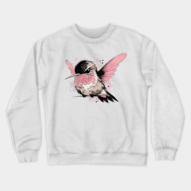 Grumpy Hummingbird Crewneck Sweatshirt by H. R. Sinclair