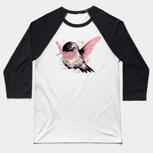 Grumpy Hummingbird Baseball T-Shirt by H. R. Sinclair