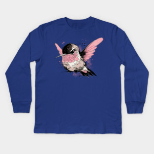 Grumpy Hummingbird Kids Long Sleeve T-Shirt
