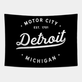 Detroit Michigan Motor City Classic Vintage Retro Est 1701 Tapestry