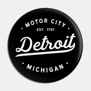 Detroit Michigan Motor City Classic Vintage Retro Est 1701 Pin